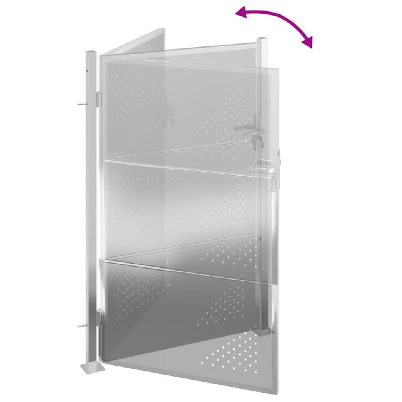 Vidaxl portail de jardin 100x150 cm acier inoxydable 376489_4
