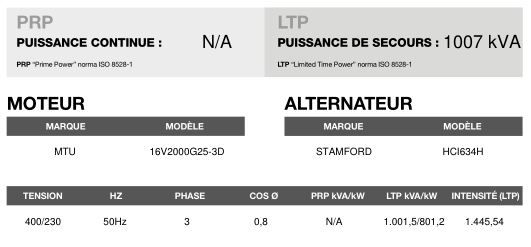 AT-1020 50 Hz triphasé - Groupe électrogène en container - Inmesol - 1001,5 kVA - Moteur MTU 16V2000G25-3D_4