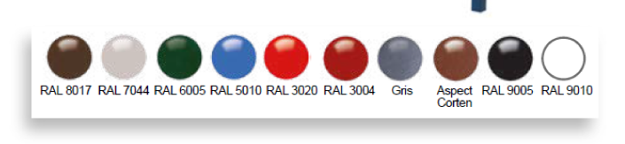 Barrière urbaine LISBONNE - cadre acier 35 x 35 mm et croix de saint André 30 x 30 mm - Ref 91462_4