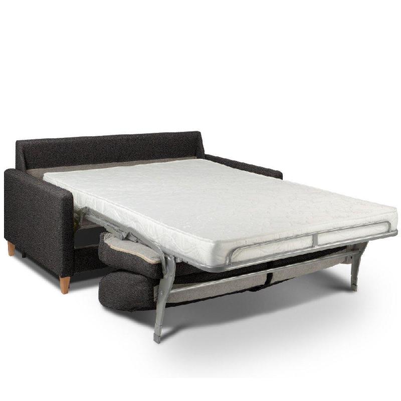 Canapé convertible OGGETTO - Matelas 16 cm - Système express - Sommier à lattes 160 cm - Polyuréthane marron - RENATONISI_4