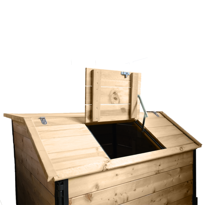 Composteur à trappe - 50 kg - 500 L, 700 L, 1000 L, 1500 L - Résineux raboté, Douglas raboté_4