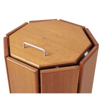 Corbeille publique Séville 100 L - acier galvanisé et bois exotique - rectangulaire ou octogonale_4