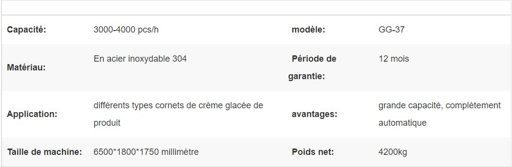 Appareil à cornet de glace professionnel - Henan Gelgoog - capacité 3000-4000 pcs/h - modèle GG-37 - acier inoxydable 304_4