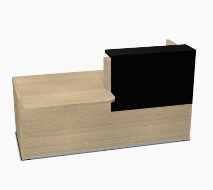 Bureau d'accueil lumineux Tera - MDD - 246, Chêne Canadien, Gauche, Noir_4