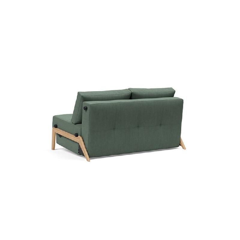 Innovation Living - Canapé design Cubed Wood 02 convertible lit 160x200 cm - Tissu Elegance Green_4