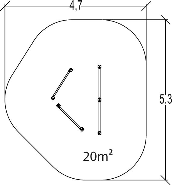 Barres d'appui senior - parcours de santé métal - Proludic - 2,30 m de largeur - JPS18-S-M_4