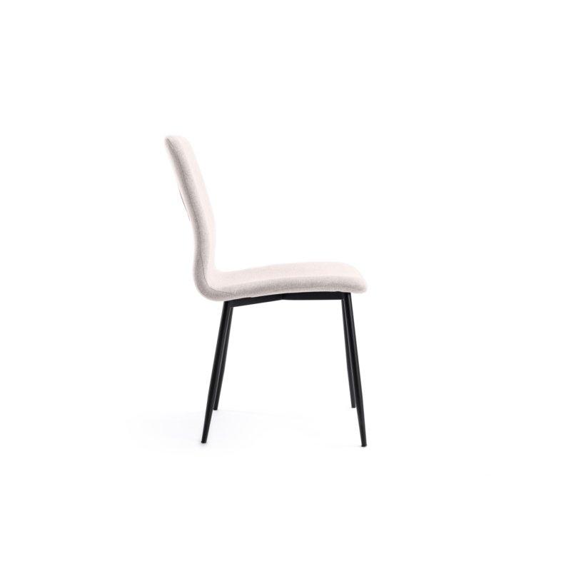 Lot de 2 chaises Sylvio - tissu beige, structure bois et métal, design chic et confortable_4