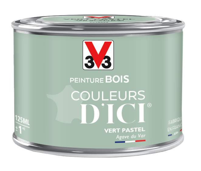 Peinture bois extérieur et intérieur Couleurs d'ici® V33 - Vert pastel velours - 0.125L - Garantie 10 ans_4