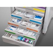 Avalo - Chariot médical d'urgence pédiatrique - Capsa Healthcare - grande zone de travail et tiroirs à code couleur_4