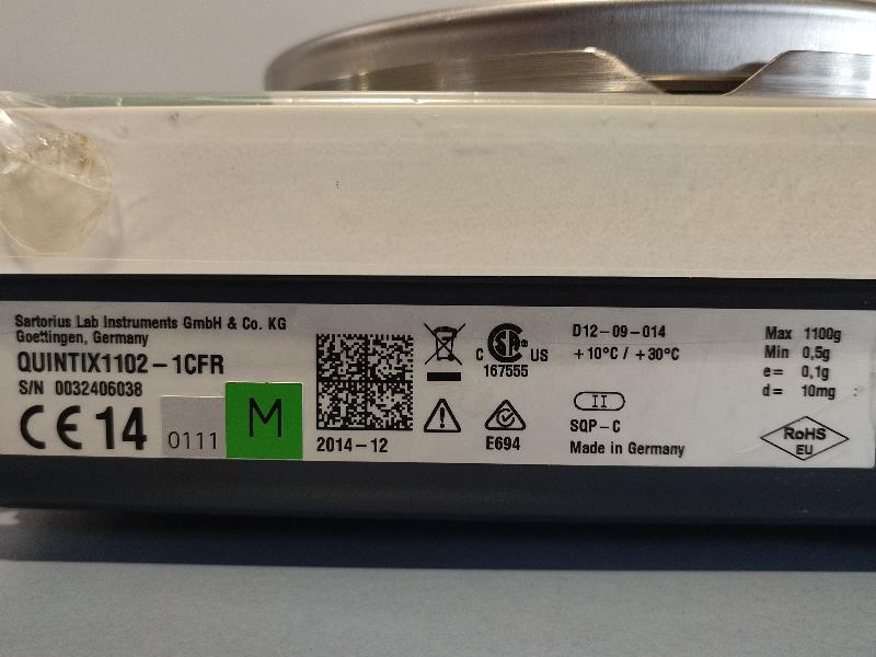 Balance de précision SARTORIUS QUINTIX 1102 1CFR  1100g / 0,01g_4