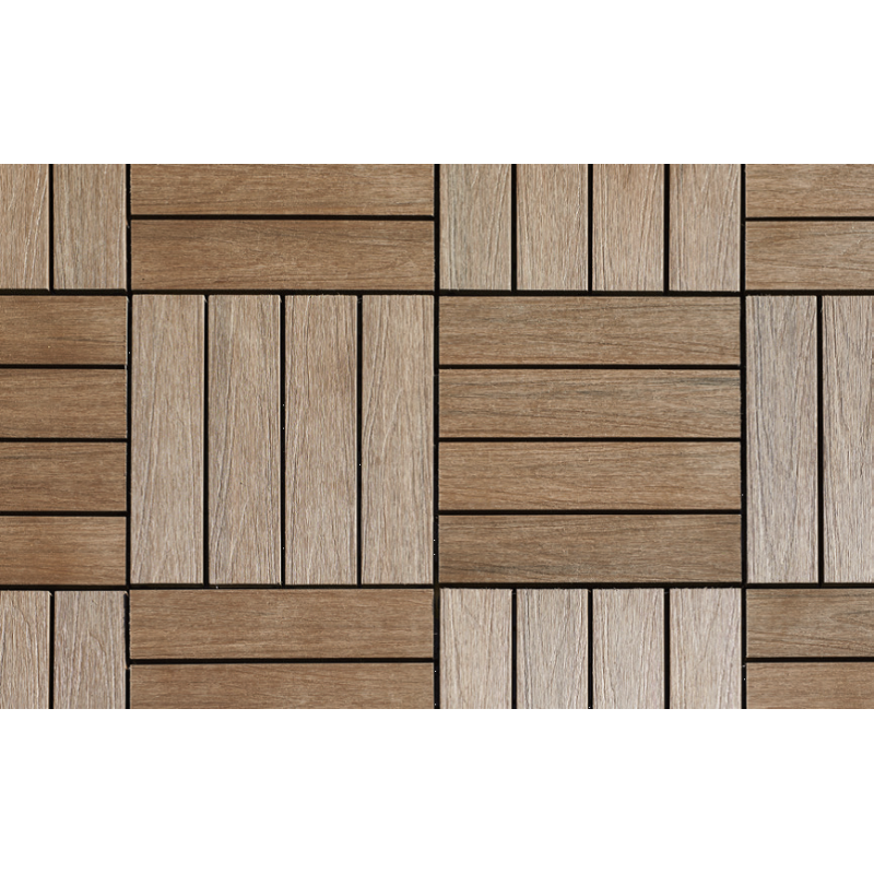 Pack 1 m² caillebotis en bois composite coextrudé - 11 pièces 30x30 cm - Coloris Ambre - Surface couverte : 1 m²_4