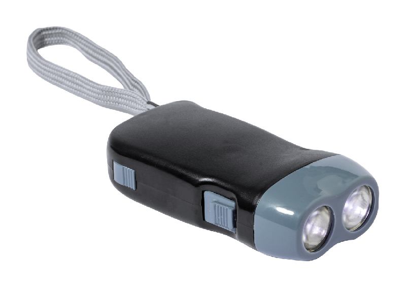 Lampe de poche 2 LED - Chargeur dynamo manuelle - Boîtier plastique ABS avec dragonne_4