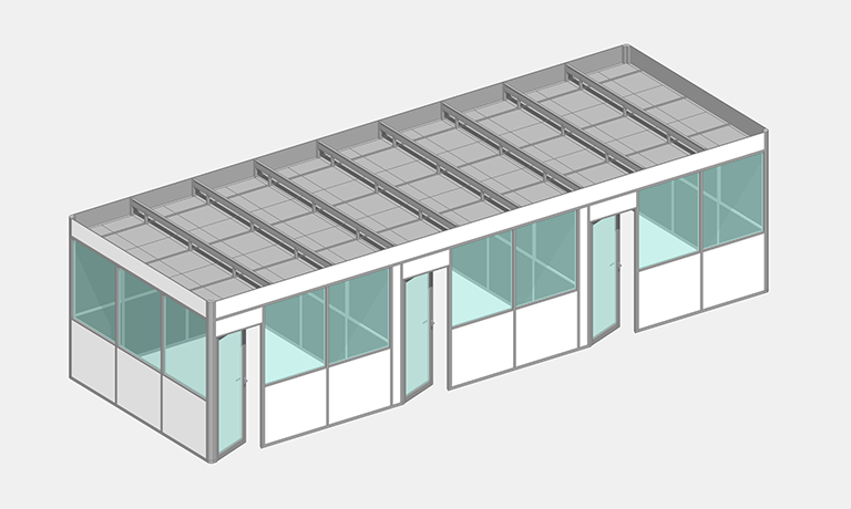 Solution flexible pour atelier en kit avec plafond Novokit