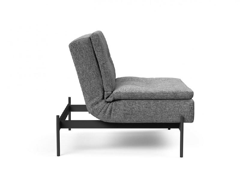 Fauteuil-lit design Dublexo Lauge Twist Charcoal convertible 90x115 cm - pieds métal noir - Innovation Living_4