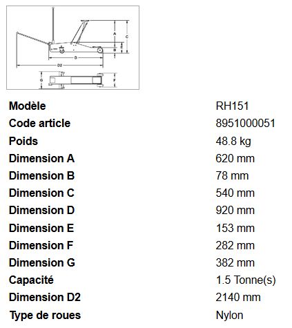 Rh151 - crics rouleurs hydrauliques - rodcraft - capacité : 1,5t_4