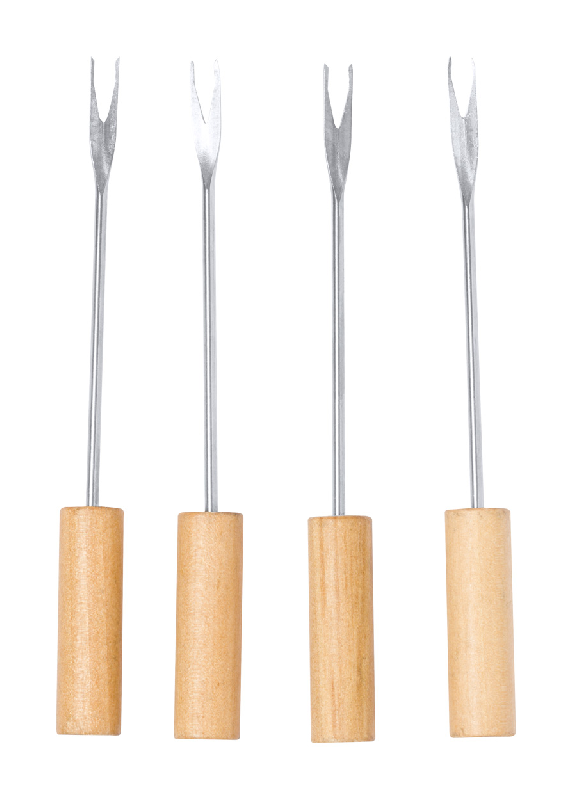 Set fondue - Service à fondue en céramique avec support en métal et 2 fourchettes_4