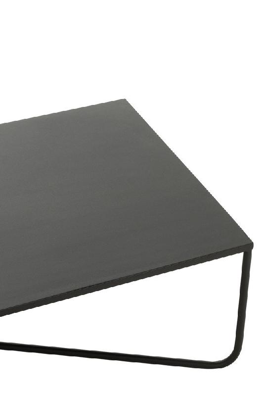 Table basse Dezi - pied croix en métal noir - design moderne et épuré_4