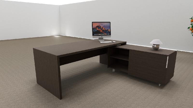 Bureau d'angle T45 avec desserte dos design - Quadrifoglio - 212, Droite, Eucalyptus_4