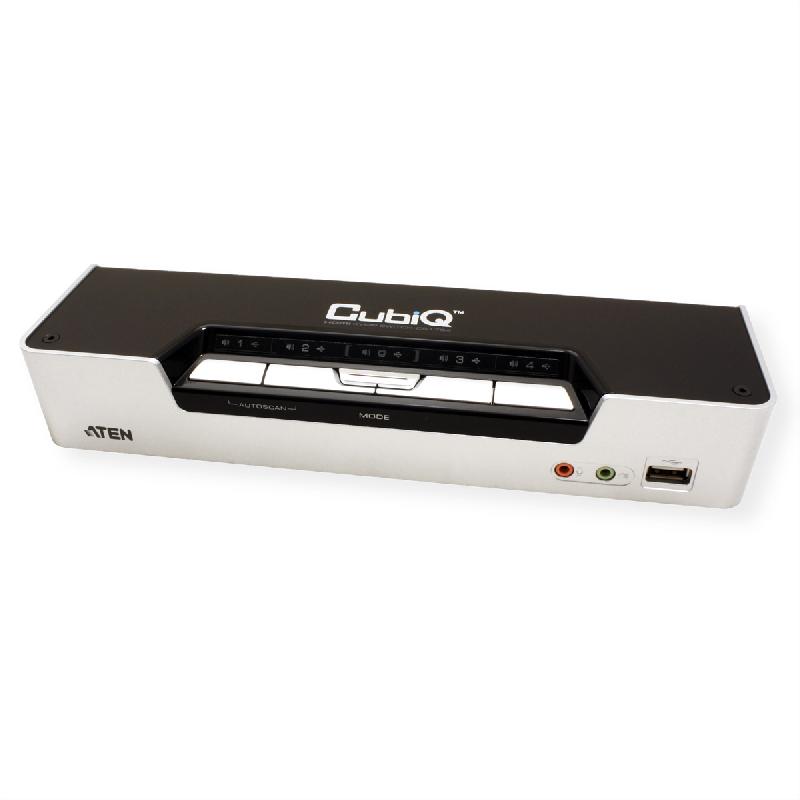 Aten cs1794 switch kvm hdmi, usb, audio, hub usb, 4 ports_4