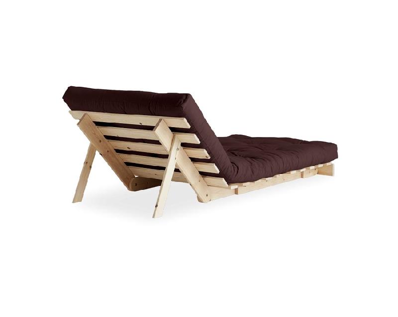 Fauteuil convertible futon ROOTS en pin naturel - Coloris marron - Couchage 90 x 200 cm_4