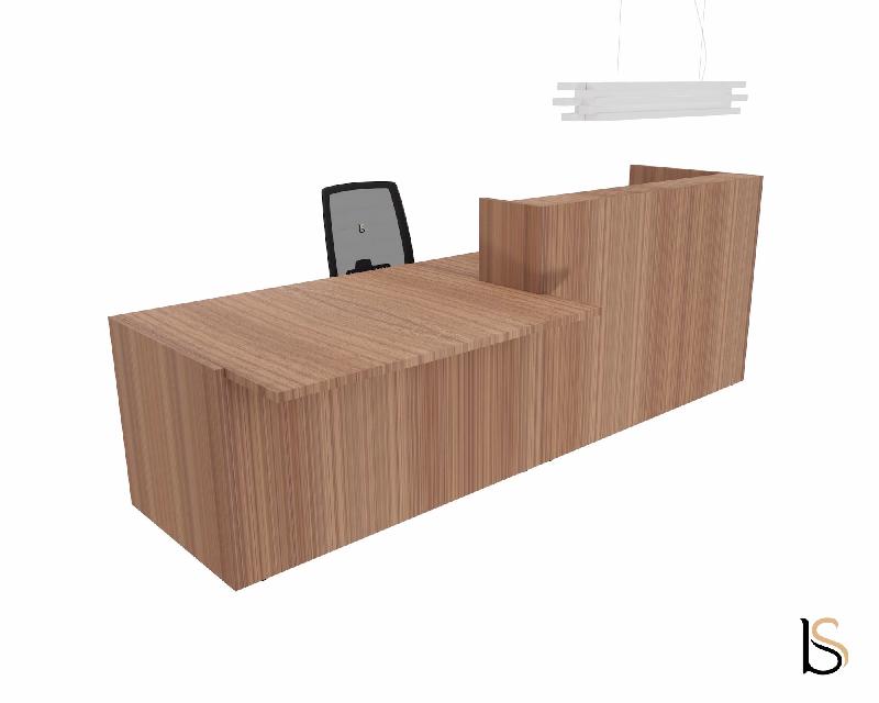 Banque d'accueil design avec accès PMR Z2 - Officity - 246, Gauche, Noyer Canaletto_4