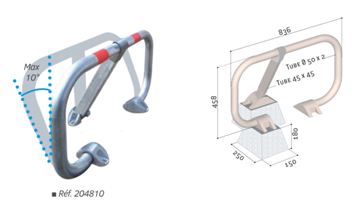Bloc parking BPE - tube acier galvanisé avec bandes réflectos et 3 systèmes d'ouverture_4