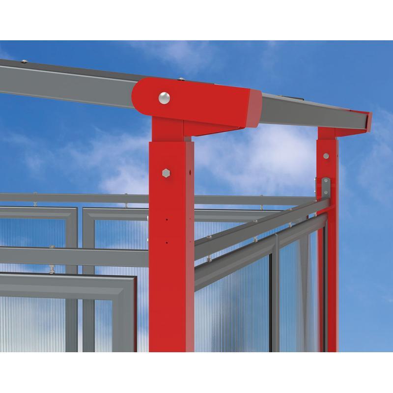 Abri Vélos Milan - Structure en acier 80 x 80 mm - Toiture en polycarbonate alvéolaire traité anti-UV_4