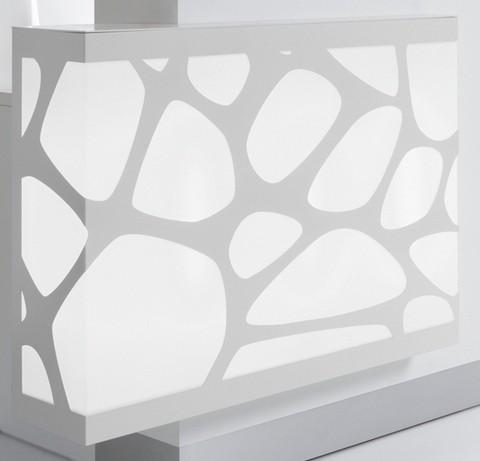Banque d'accueil lumineuse Organic avec accès PMR - MDD - Blanc brillant, Gauche_5