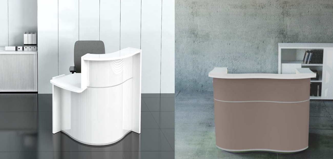 Banque d'accueil contemporaine VAGUE - Design organique et finitions personnalisables_4