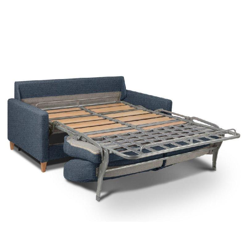 Canapé convertible OGGETTO - Matelas 16 cm - Système express - Sommier à lattes 140x197 cm - Tweed bleu - RENATONISI_4