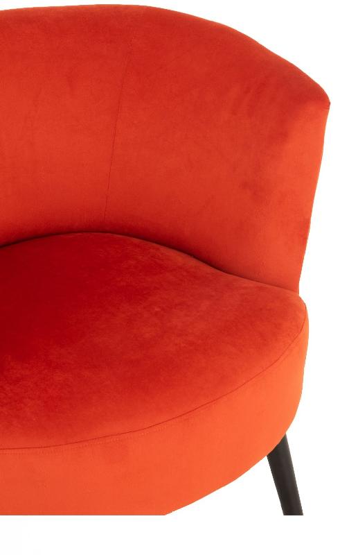 Fauteuil Dulzura - Structure en bois antique et textile orange - L80 x H75 x P70 cm_4