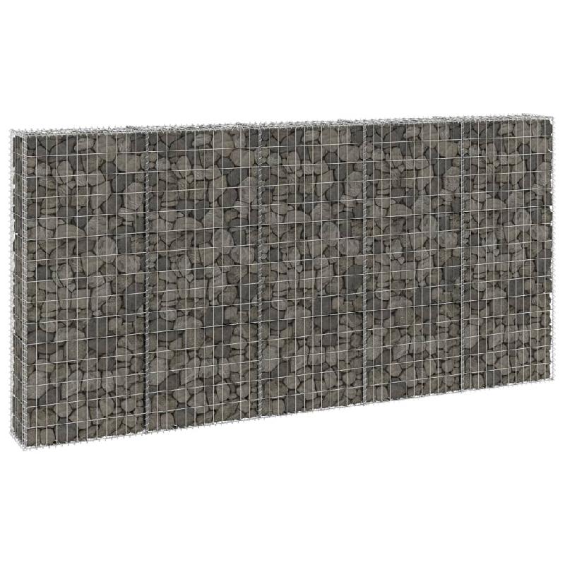 Vidaxl mur en gabion avec couvercles acier galvanisé 300x30x150 cm 147822_4