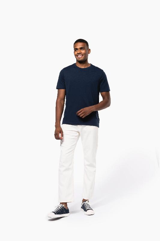 T-shirt slub écoresponsable homme - Col rond, manches courtes, 160 g - Réf: KNS303 - Kariban_4