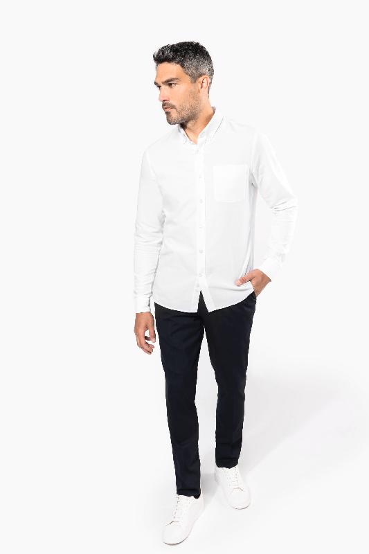 Chemise Oxford lavée manches longues - Réf: K516 - Coupe ajustée 100% coton - Marque Kariban_4