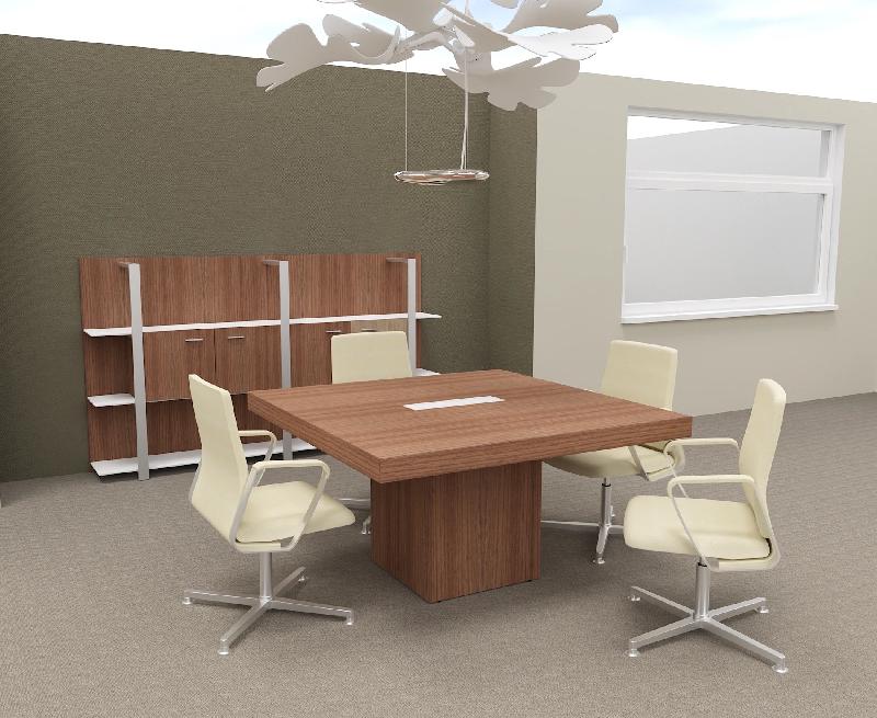 Table de réunion carrée T45 - Officity - Noyer canaletto_4