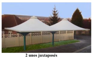 Préau pour école primaire UNO - 25 m² sur poteau déporté en acier galvanisé_4