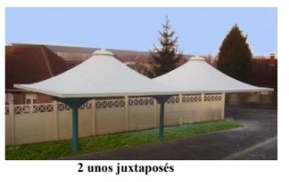 Préau pour école primaire UNO - 25 m² sur poteau déporté en acier galvanisé_4