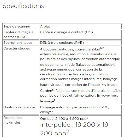 9622b003 - scanner photo - canon france - optique : 2 400 x 4 800 ppp2_4