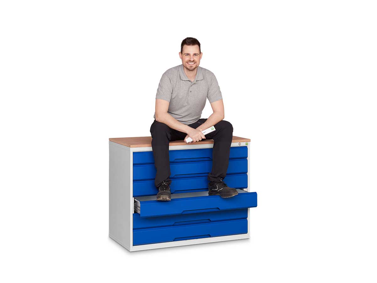 Armoires et meubles de rangement robustes pour ateliers et garages - Gamme Verso - acier soudé et modulables_4