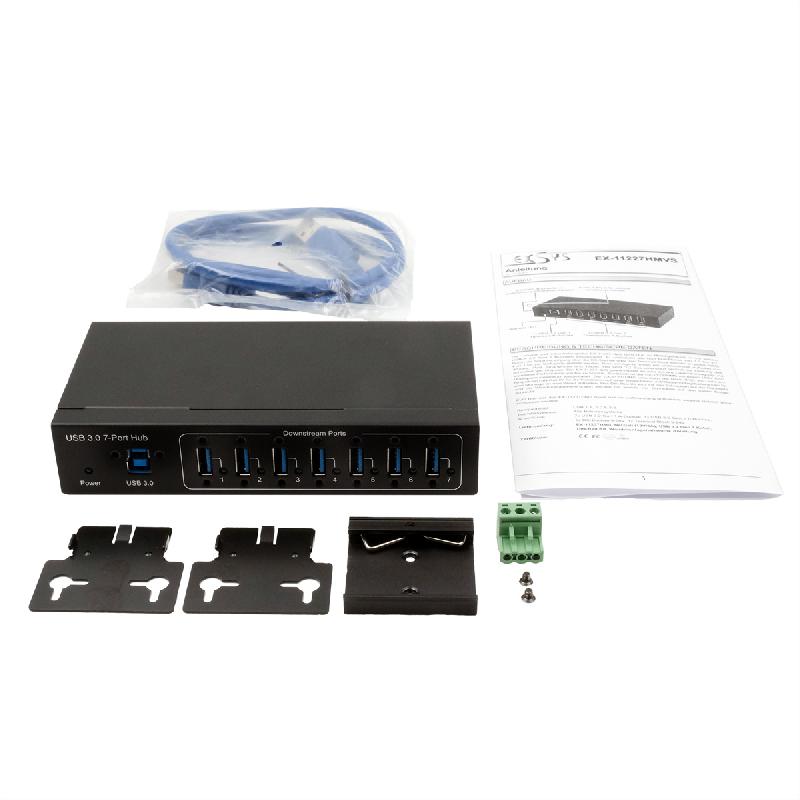 Exsys ex-11227hmvs hub métal 7 ports usb 3.2 gen 1 via vl811+ chipset_4