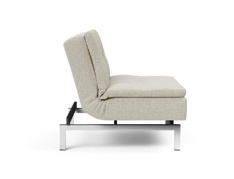 Innovation Living - Fauteuil design Dublexo convertible en lit 90x115 cm - Pieds chromés - Tissu Mixed Dance Natural_4