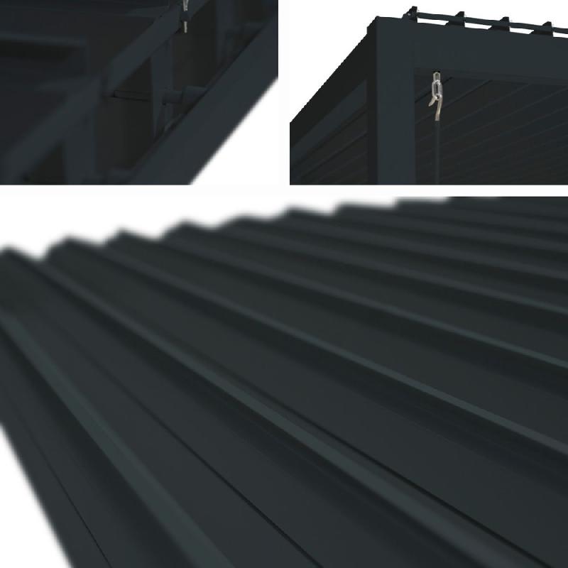 Pergola bioclimatique autoportée Ombréa® 3,6 x 3,6 m - anthracite_4