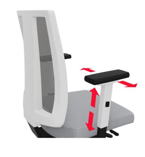 Fauteuil de bureau ergonomique neuf AIRSIT noir avec accoudoirs - pivotant, réglage synchronisé, accoudoirs 2D_4