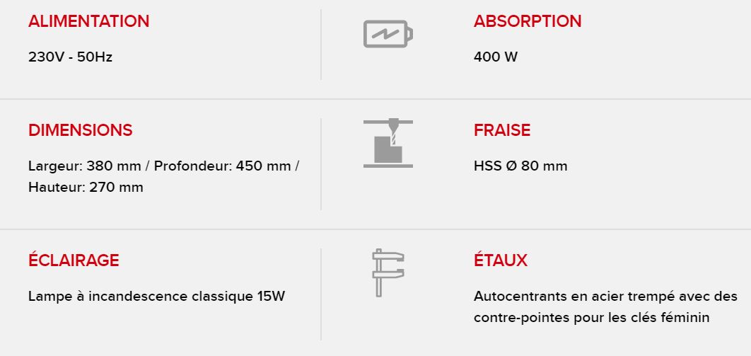 203 machine pour clés à panneton et à pompe - Keyline S.p.A. - structure en fonte - poids 32 kg_4