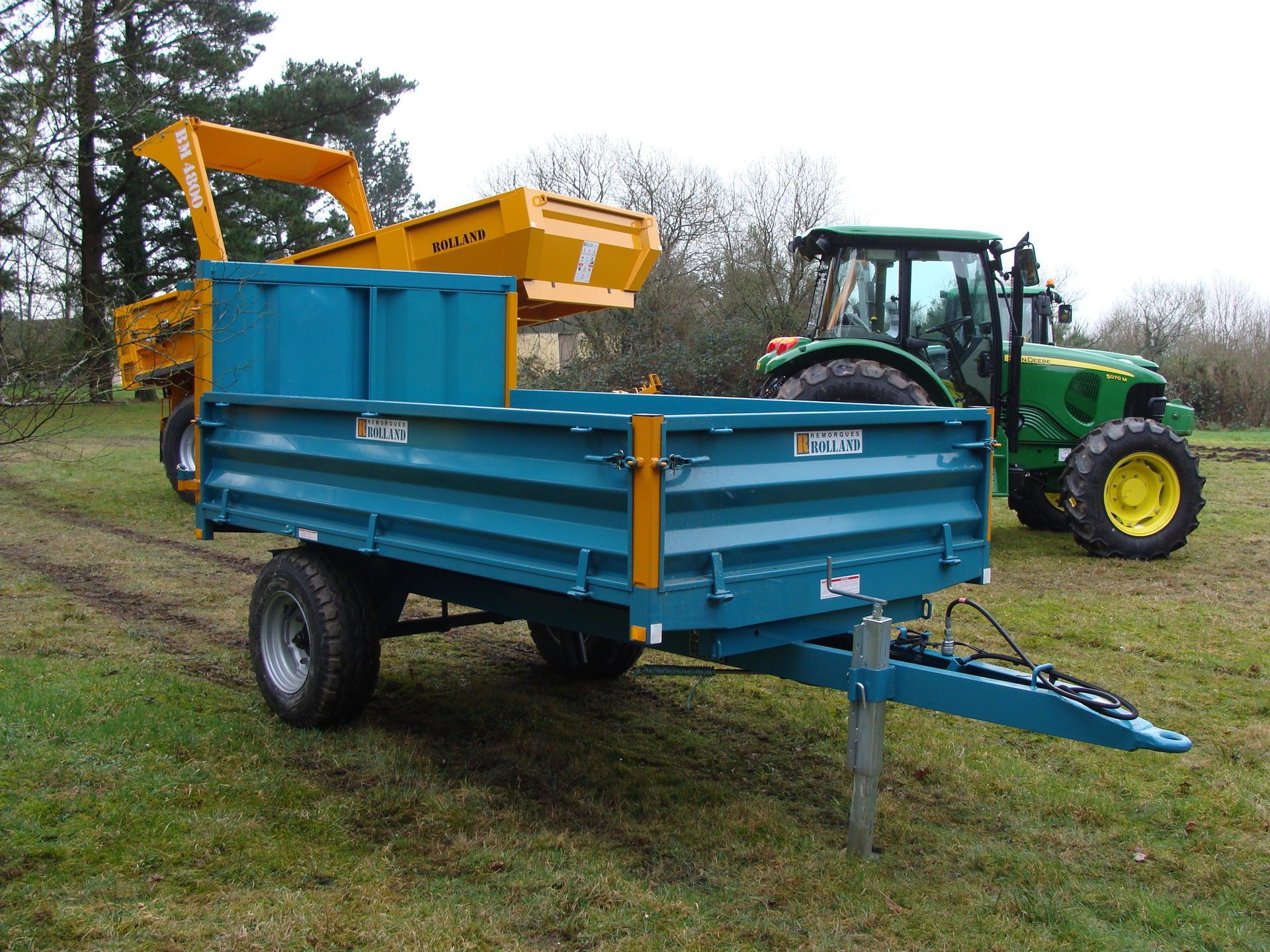 Remorque de 3 tonnes pour tracteur avec porte à double battants