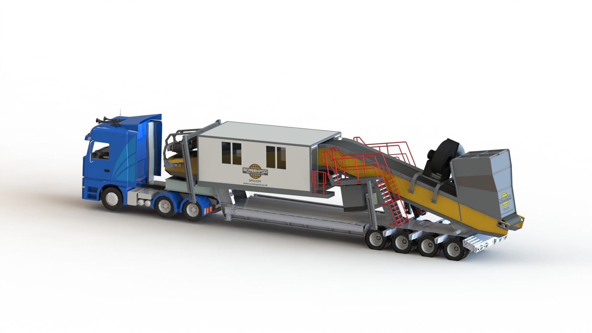 Cabine de tri mobile pour déchets - Screenpod SPS122 M - 2 baies compactes avec 4 places de tri, climatisation et convoyeur à vitesse variable_5