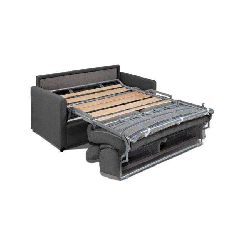 Canapé convertible 3 places SELECT - Matelas 16 cm - Sommier à lattes 140 cm - Cuir vachette graphite - Fabrication italienne_4