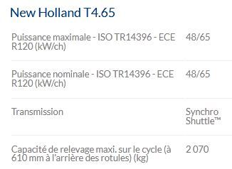 Tracteur agricole T4.65 - New Holland - 48/65 kW/ch - Moteur Common Rail Tier 4B - Cabine deluxe VisionView™_4