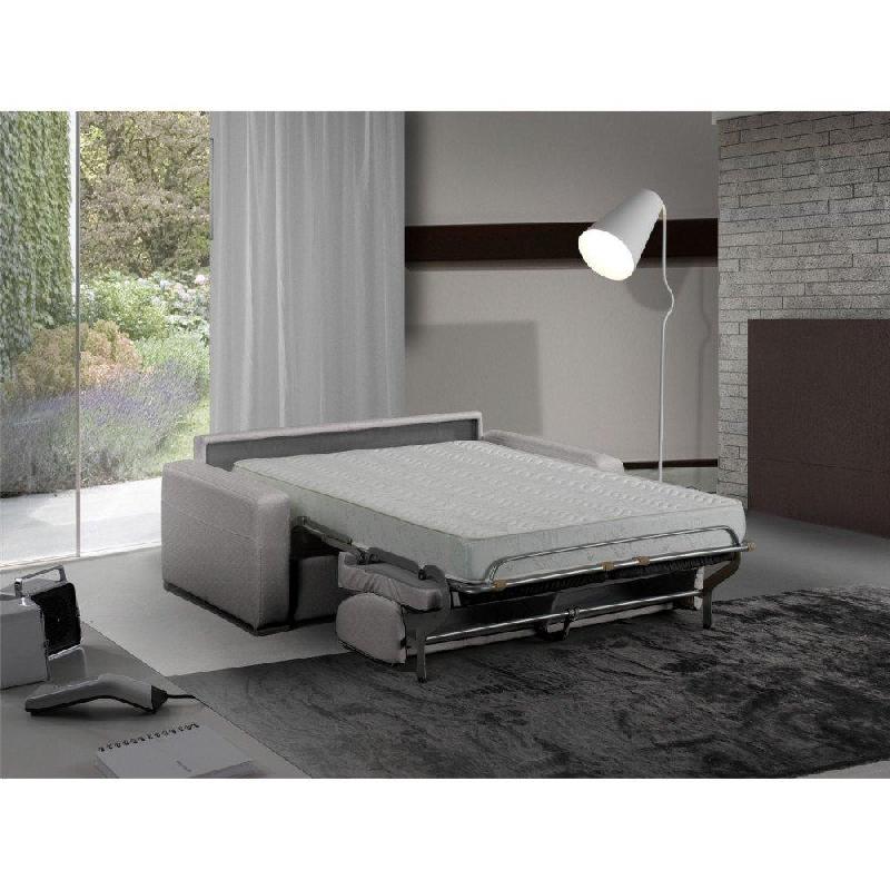 Canapé convertible express MASTER 140cm - Matelas 18cm - Tweed gris clair - Fabrication italienne_4