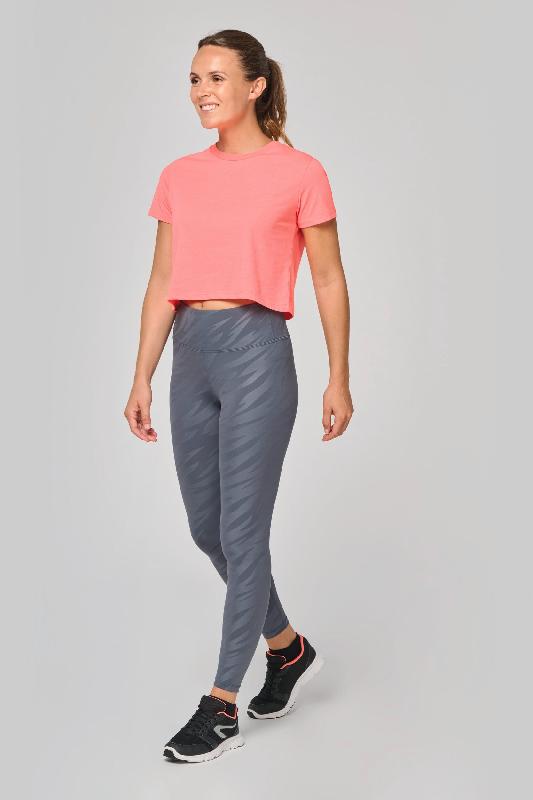 Crop top triblend femme - Réf: PA4022 - PROACT - 50% polyester, 25% coton, 25% viscose - 130 g/m²_4